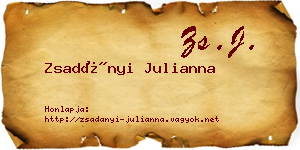 Zsadányi Julianna névjegykártya