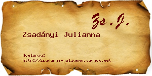 Zsadányi Julianna névjegykártya